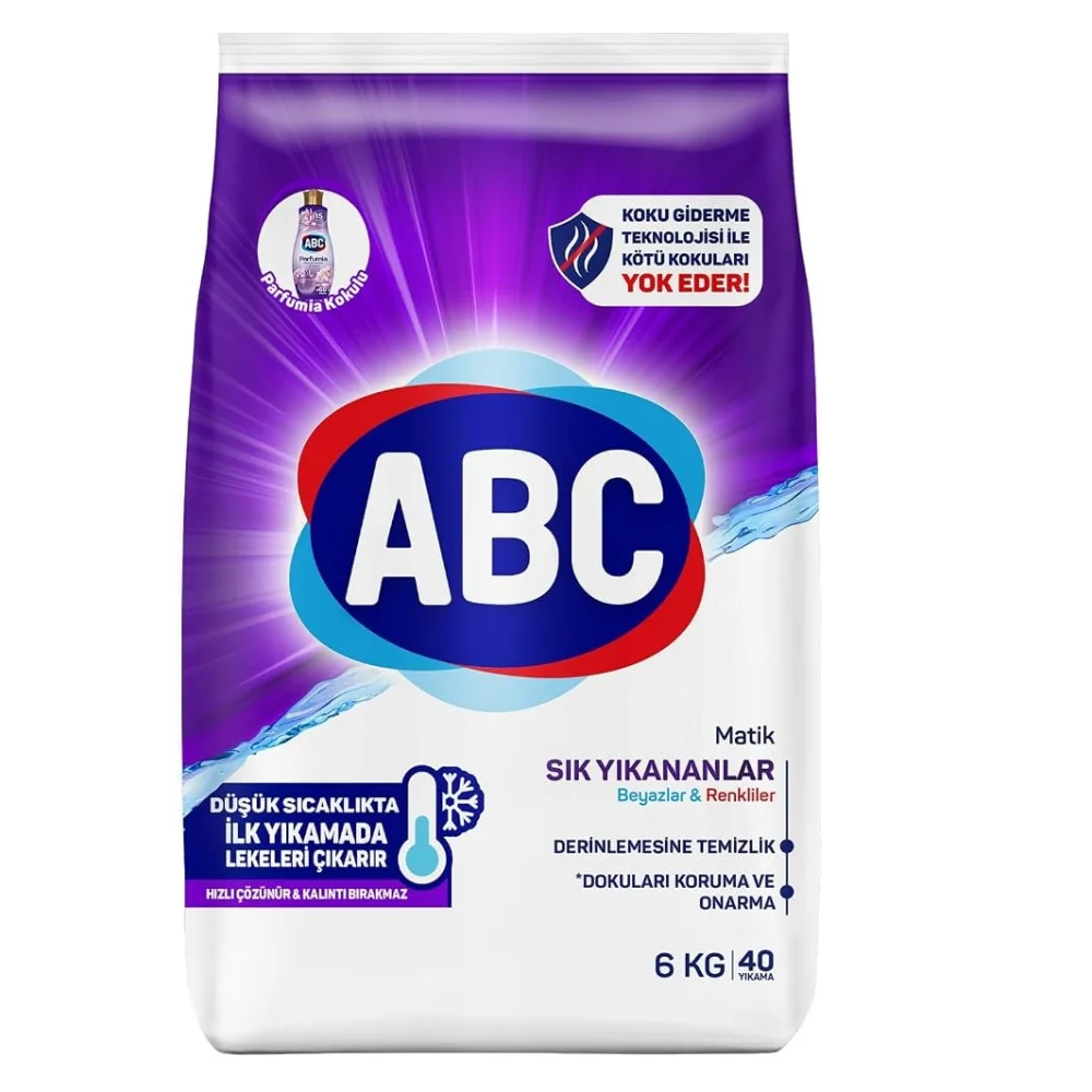 Abc powder detergent 6kg*1 frequently washes